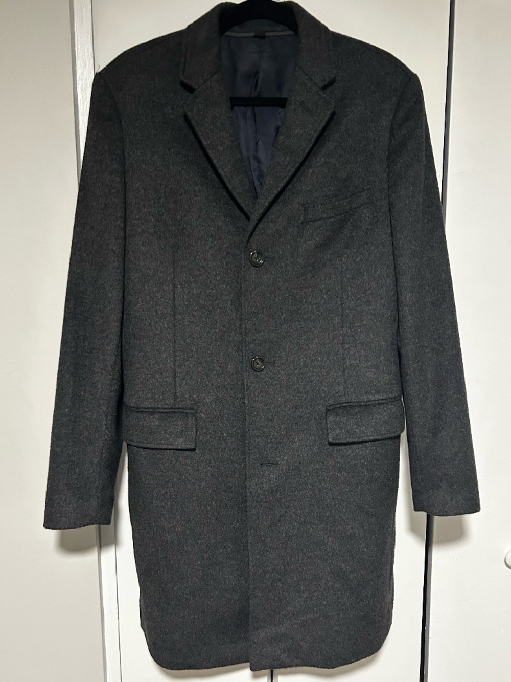 Vintage J Crew Ludlow Men's Gray 38R Wool Cashmere Topcoat Overcoat Gray